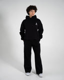 Staple Emblem Fleece Sweatpant in Black – Alphalete unisex sweatpants, view 6
