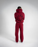 Staple Emblem Fleece Hoodie in Cherry – unisex hoodie in cotton and polyester fabric, view 5