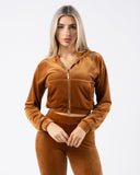 Velour Zip Hoodie - Root