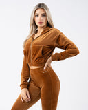 Velour Zip Hoodie - Root