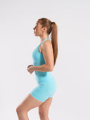 Softcurve Racer Tank Long - Aqua Blue