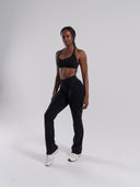 Pump Mid Rise Flared Pant Long - Black
