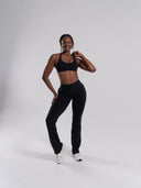 Pump Mid Rise Flared Pant Long - Black