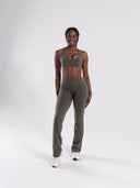 Pump Mid Rise Flared Pant Long - Khaki