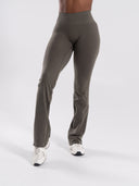 Pump Mid Rise Flared Pant Long - Khaki