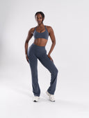 Pump Mid Rise Flared Pant Long - Dusty Navy