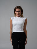 Zip Muscle Tank - White